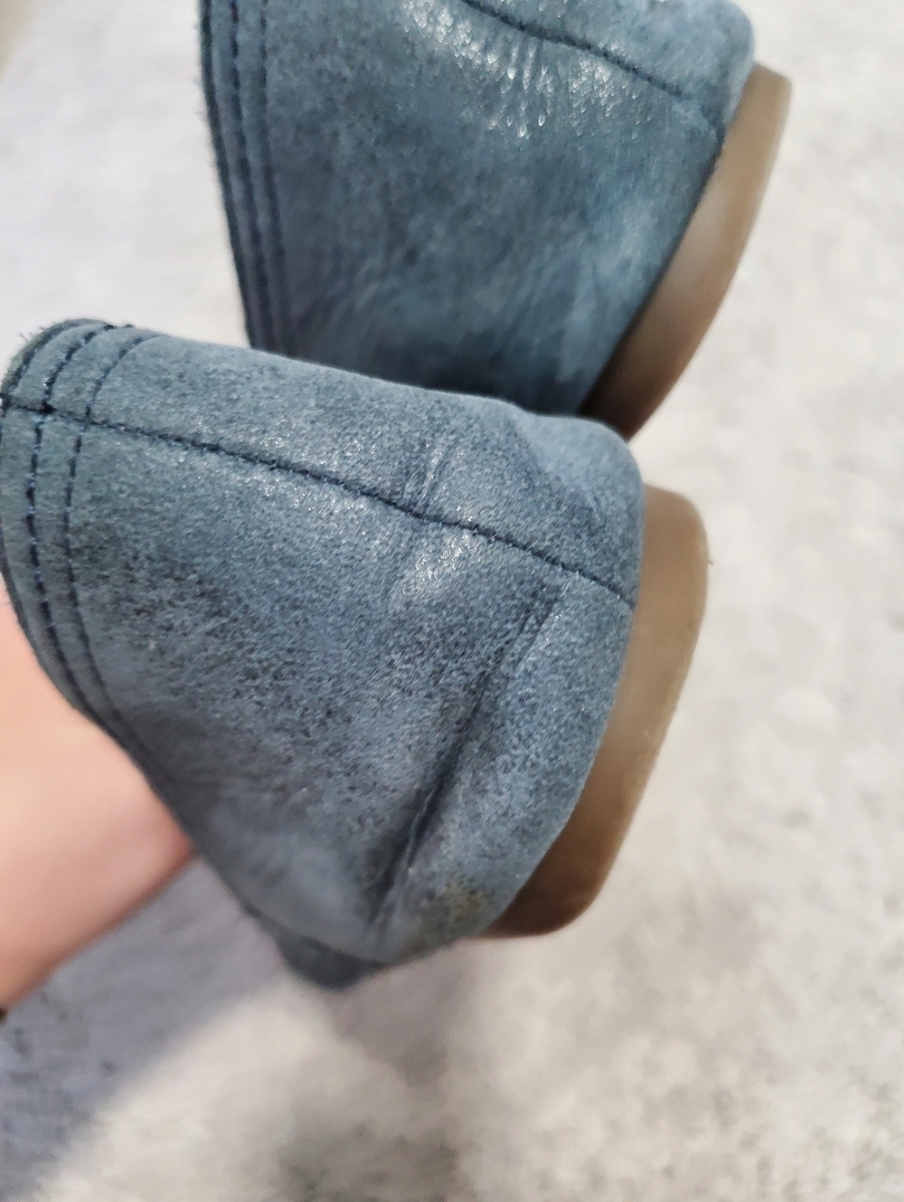 Lucky Brand Blue Alba Leather Flats Size 7.5 - Picture 6 of 9